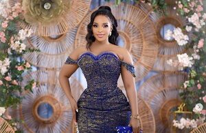 Image of actress Benedicta Gafah in wedding dress