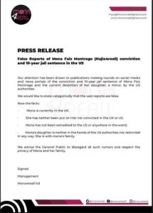 press release by mona4real management